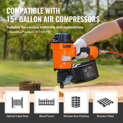 Bostome MCN70 coil siding nailer with ergonomic grip and high-capacity magazine for efficient use.