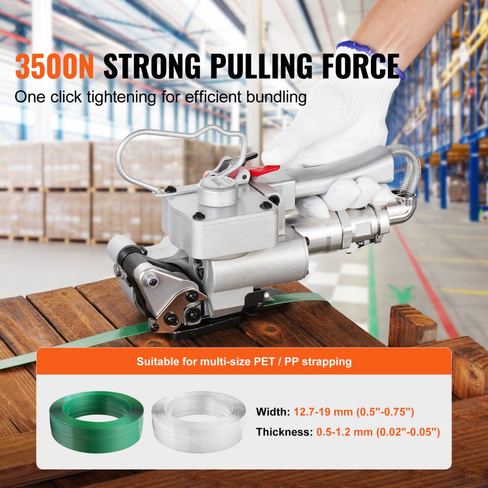 Pneumatic Strapping Tool Hand Held Strapping Machine for 1/2"-3/4" PP/PET