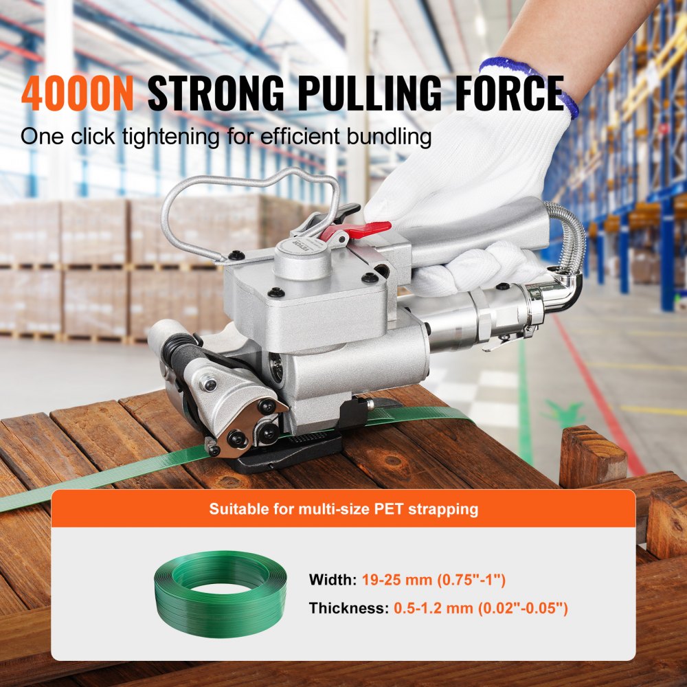Pneumatic Strapping Tool Hand Held Strapping Machine for 3/4"-1" PET Band
