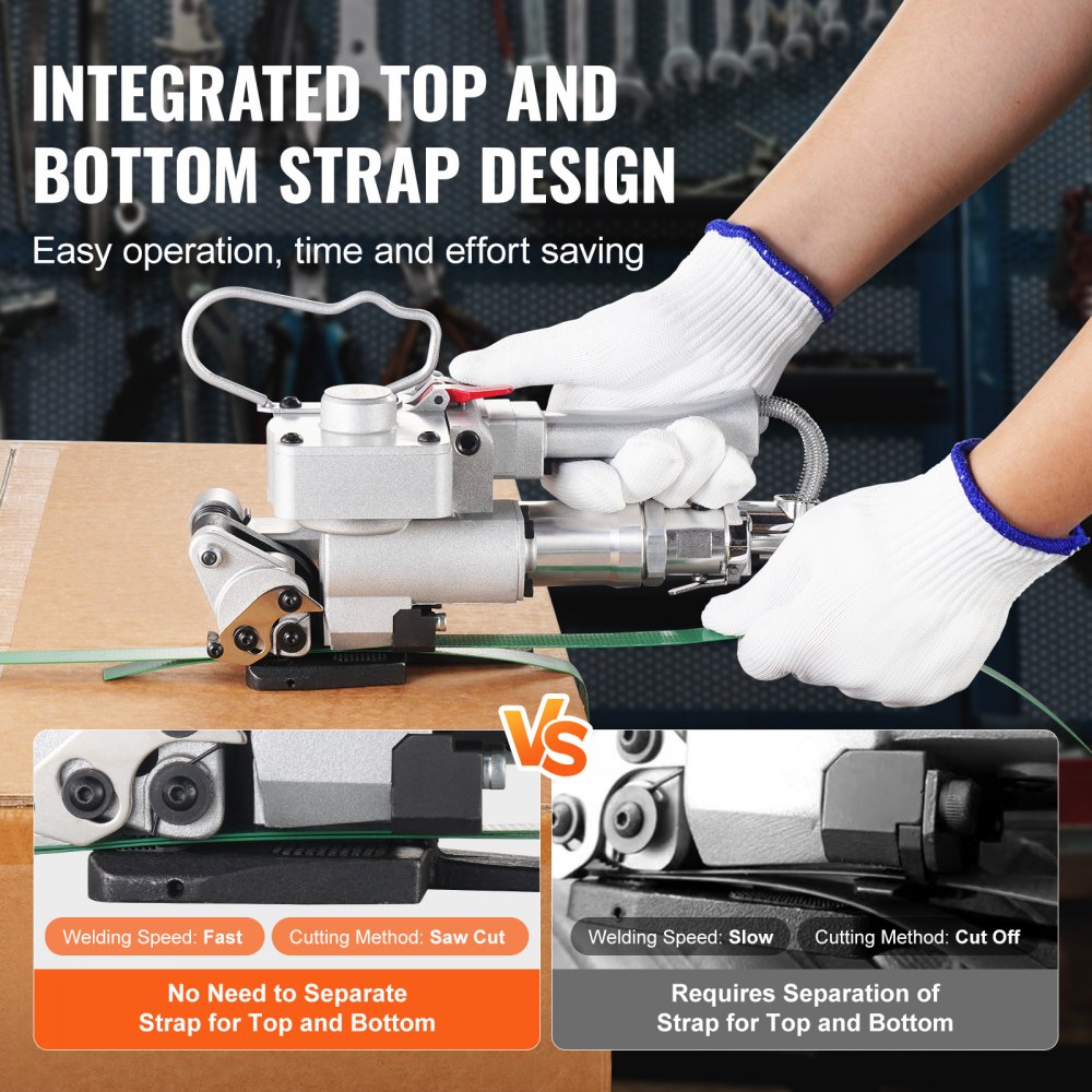 Pneumatic Strapping Tool Hand Held Strapping Machine for 3/4"-1" PET Band