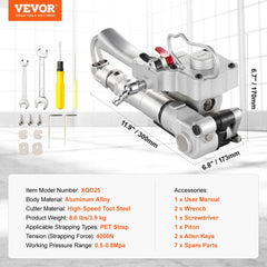 Pneumatic Strapping Tool Hand Held Strapping Machine for 3/4"-1" PET Band
