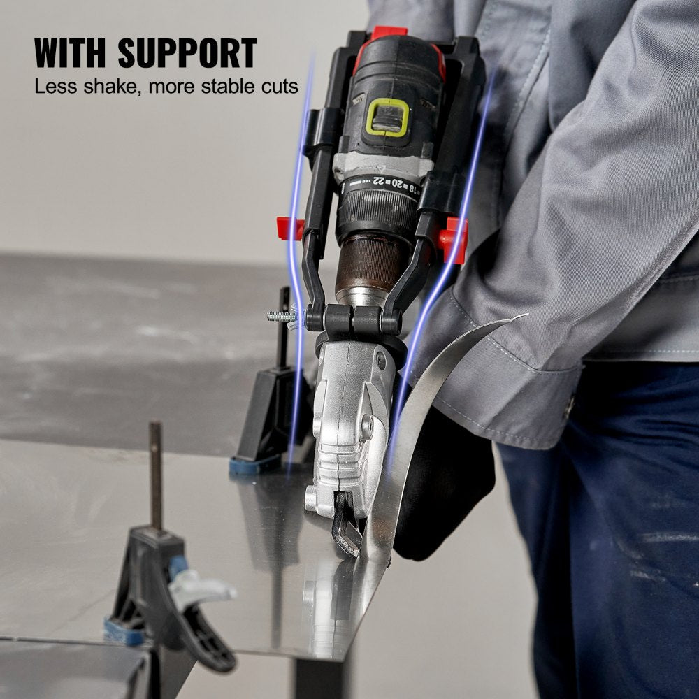 Metal Cutter Drill Attachment, with Metal Shears Attachment, 360 Degree Pivoting Head, Cut Max. 21 GA Stainless Steel 14 GA Aluminum Metal Sheets and 18 GA Galvanized Steel