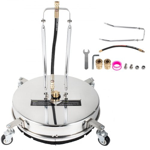 Surface Cleaner, 4000 psi Pressure Surface Cleaner, 18" Pressure Washer Surface Cleaner 1/4" QC Pressure Washing Surface Cleaner Stainless Steel Pressure Cleaner for Decks with Twin Rotary Arm