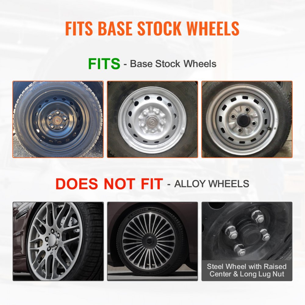 16" Wheel Rim Cover Hubcaps Set of 4 Sturdy Hubcap for All Weather Use