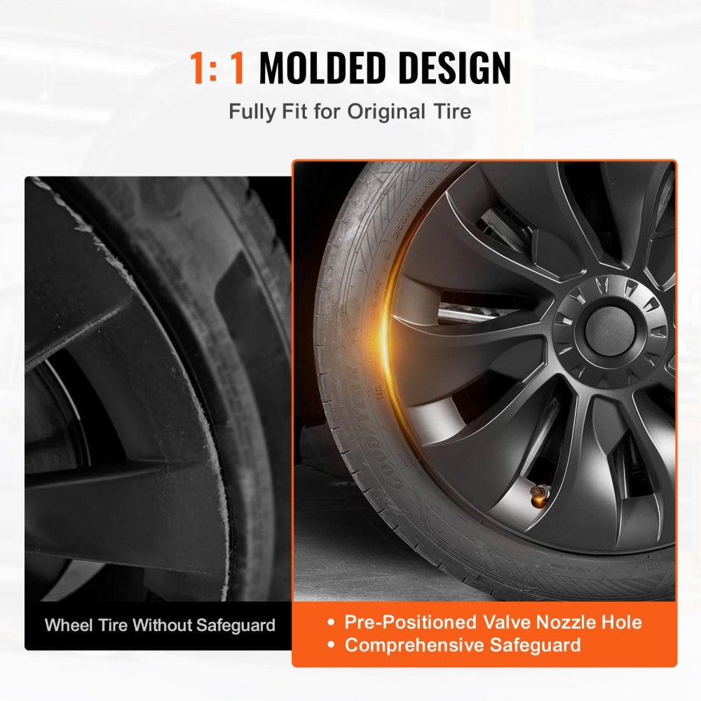 18" Wheel Rim Cover for 2017-2023 Model 3 Hubcap with Valve Nozzle Hole
