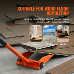 Demolition Tool, 60`` Carbon Steel Handle Wrecking Pry Bar, 2000 lbs Weight Capacity, Heavy Duty Deck Board Removal Tool, Multipurpose Demo Tools for Flooring, Framing, Roofing, Trim, Drywall