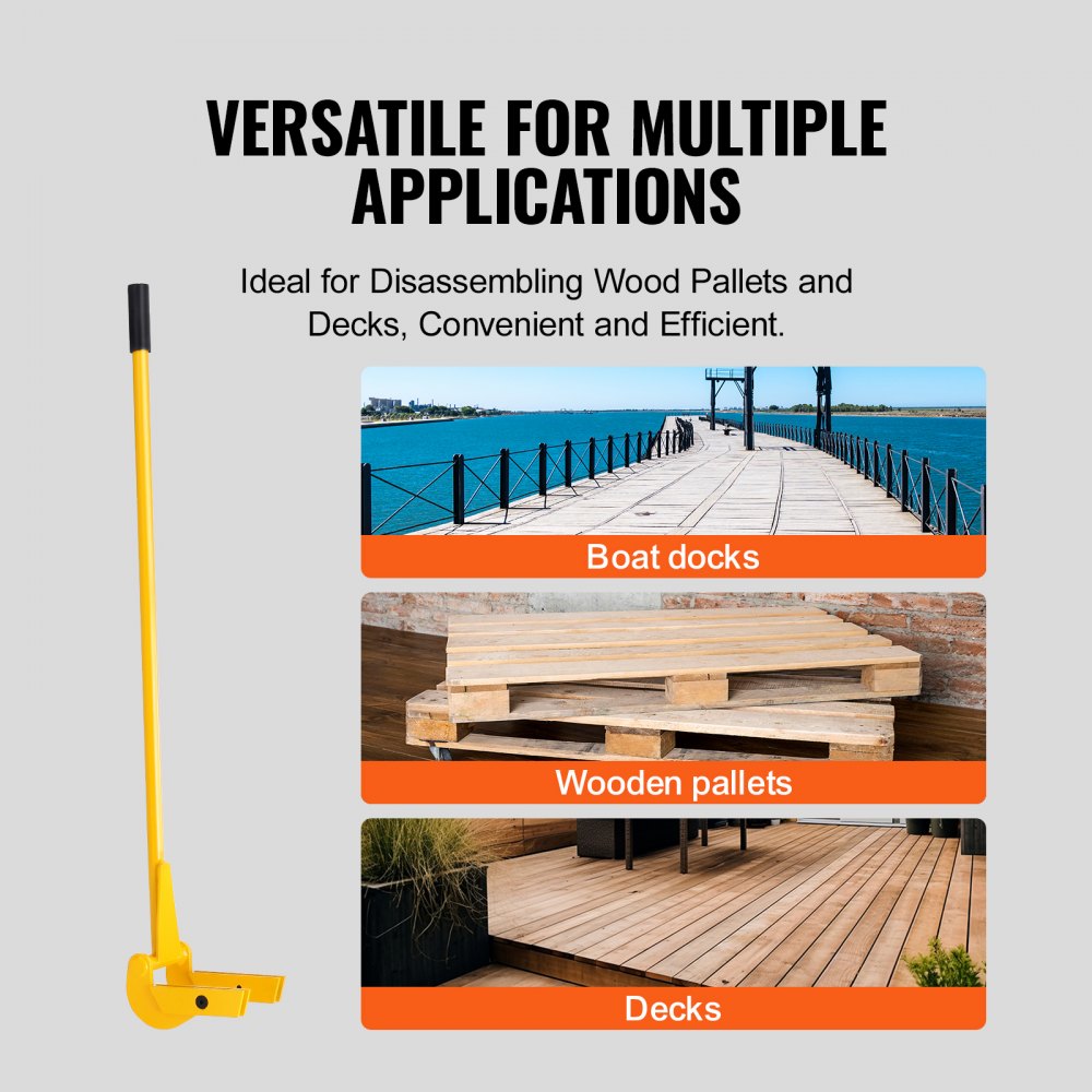 Pallet Buster, 41-Inch Handle, 2000 lbs Weight Capacity, Q235 Carbon Steel, Heavy Duty Deck Wrecker Demolition Wood Pallet Tool Breaker Pry Bar Puller for Efficient and Effortless Board Removal