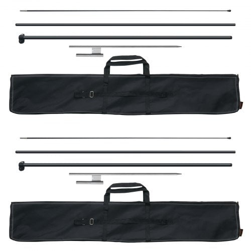 Feather Flag Pole Kit 2 Packs Swooper Flag Pole 12.7 ft with Ground Stakes