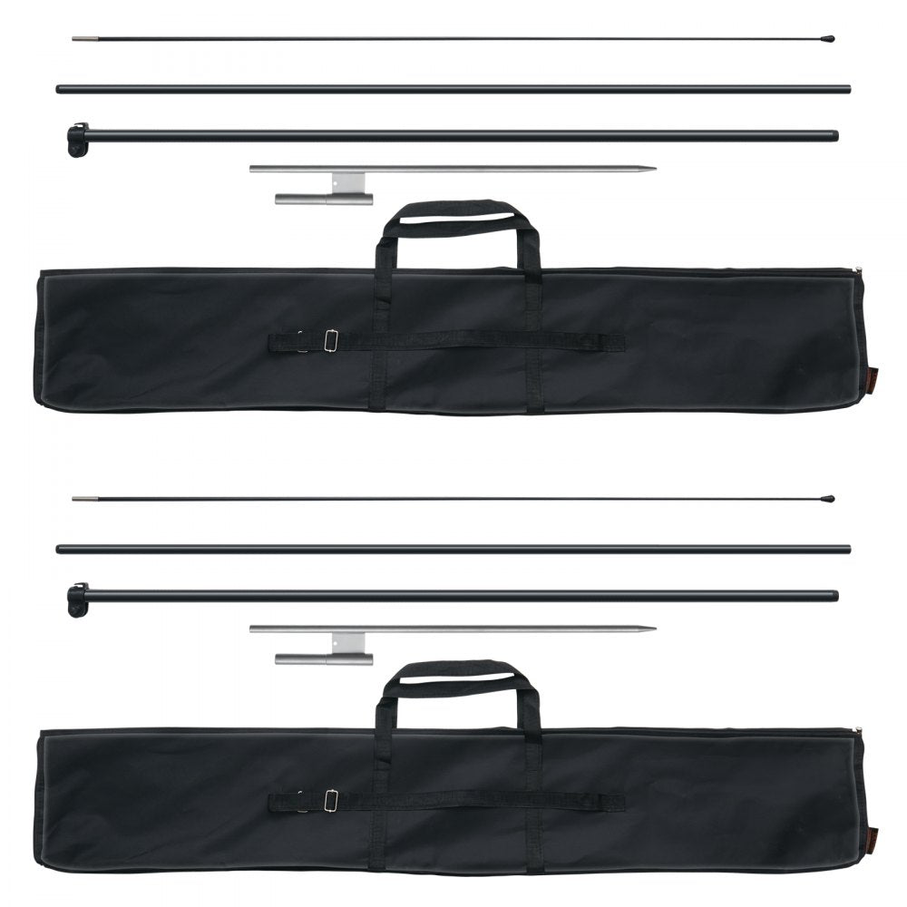 Feather Flag Pole Kit 2 Packs Swooper Flag Pole 12.7 ft with Ground Stakes