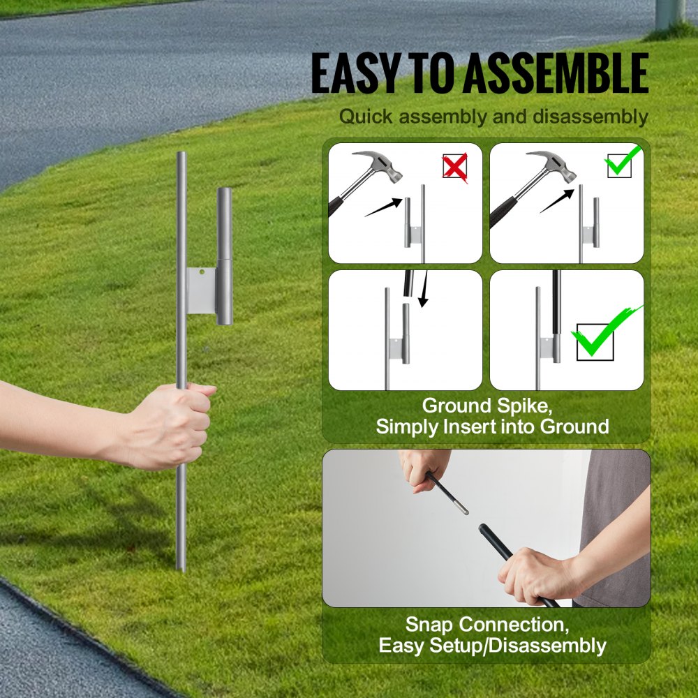 Feather Flag Pole Kit Swooper Flag Pole Set 16.3 ft with A Ground Stake