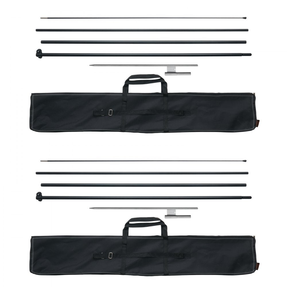 Feather Flag Pole Kit 2 Packs Swooper Flag Pole 16.3 ft with Ground Stakes