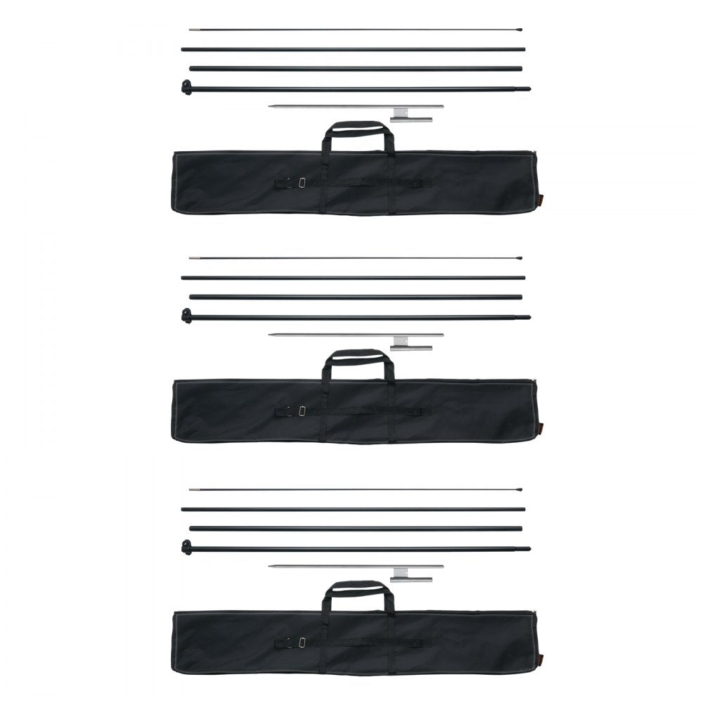 Feather Flag Pole Kit 3 Packs Swooper Flag Pole 16.3 ft with Ground Stakes