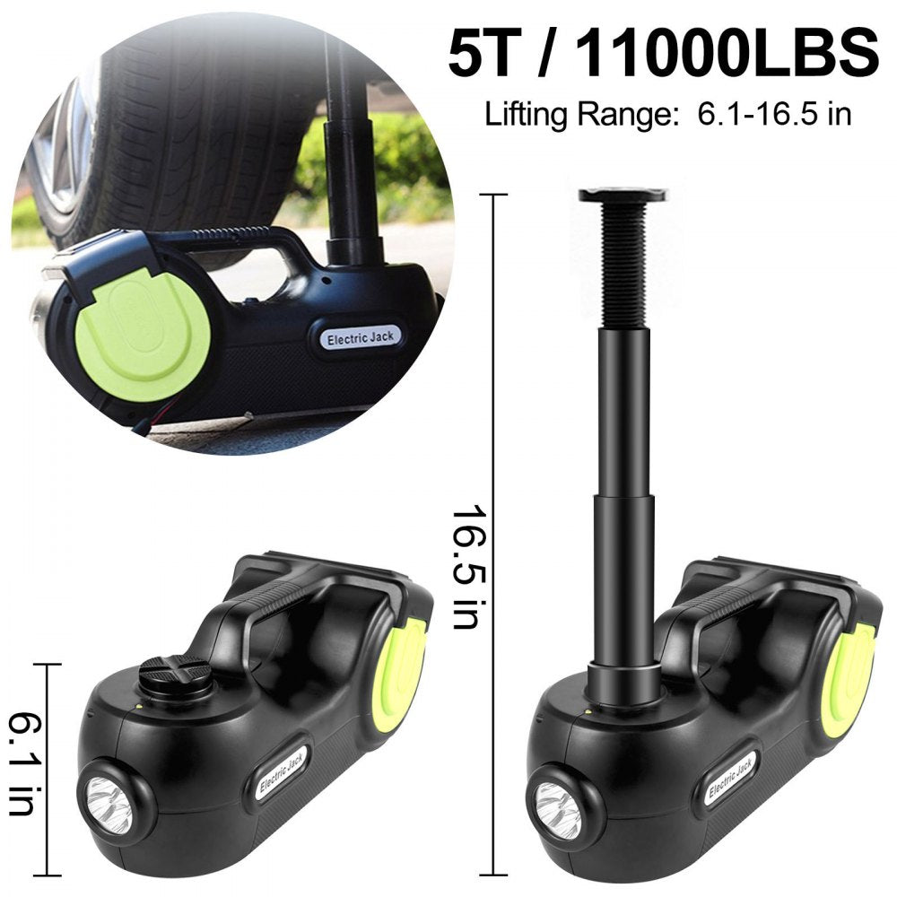 Electric Car Jack 5 Ton Car Jack Hydraulic, Electric Floor Jack with Electric Impact Wrench, LED Light Hydraulic Jack Car Repair Tool, 135-360 mm Lifting Range for SUV MPV Sedan Truck Repair