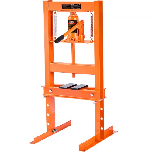Bostome 6 ton hydraulic shop press with adjustable height and heavy-duty carbon steel frame.