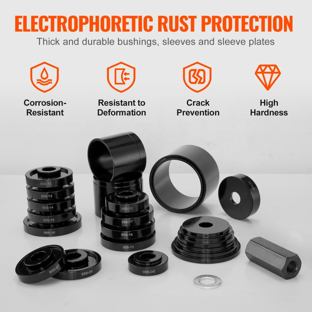Wheel Bearing Press Kit, 23 pcs FWD Bearing Puller Tools, for Front Wheel Drive Bearing Removal and Installation, Wheel Bearing Tool with Sliding Screws, Bushings, Sleeve Plates, Storage Case