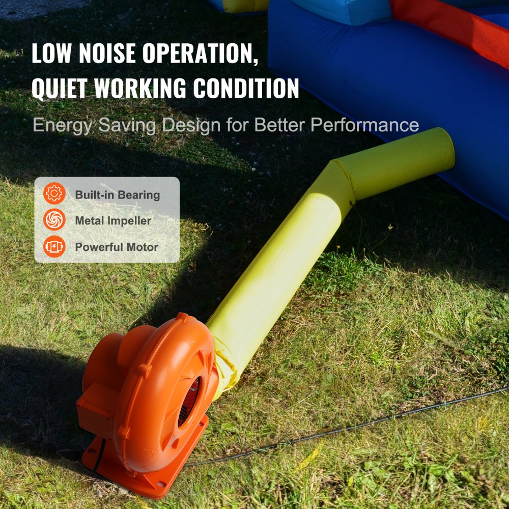 Inflatable Blower, 950W, 1 & 1.2 HP Bounce House Blower, Pump Commercial Air Blower for Inflatables, 3300 RPM Bouncy Castle Electric Fan Perfect for Bounce House, Waterslides, ETL Listed