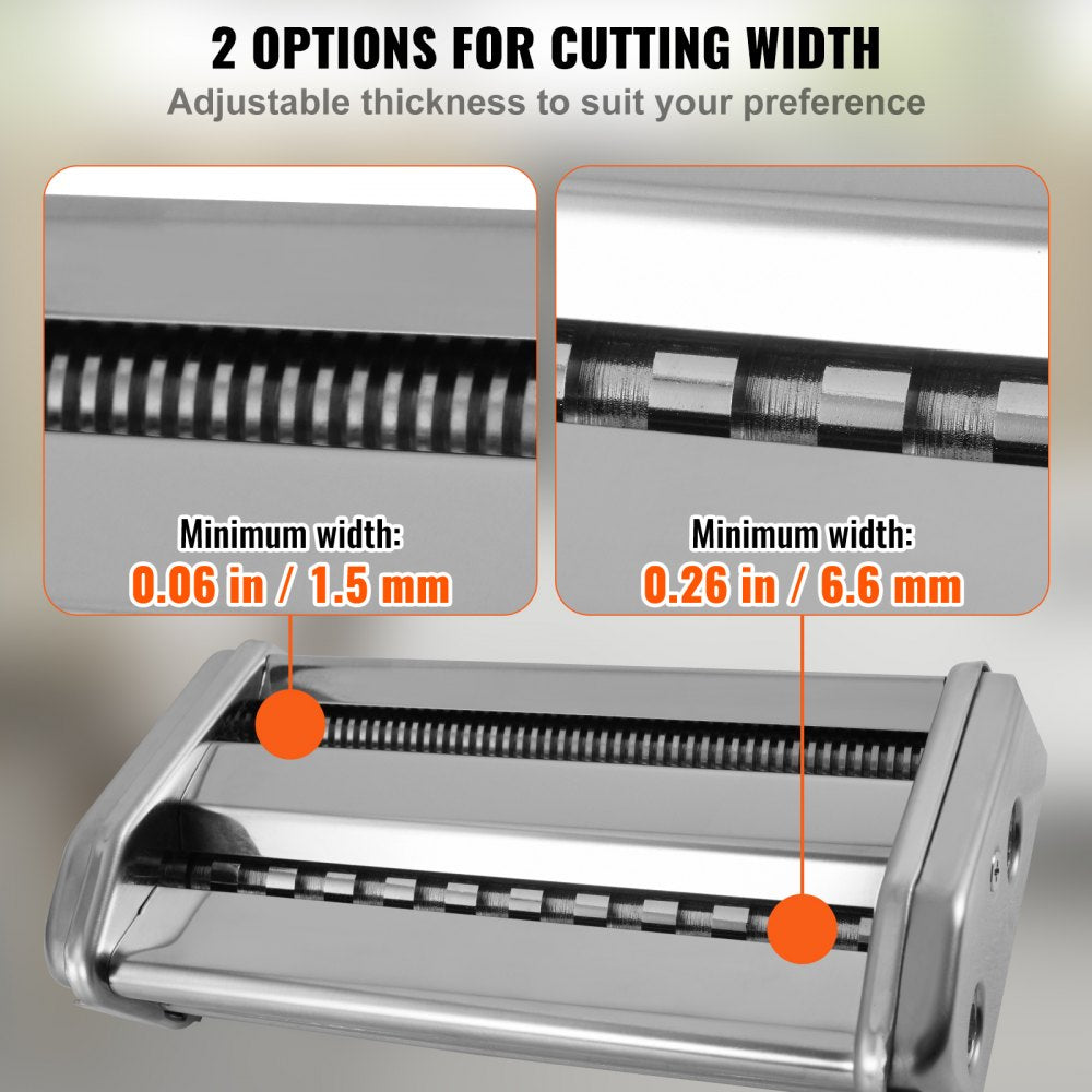 Pasta Maker Machine, 9 Adjustable Thickness Settings Noodles Maker, Stainless Steel Noodle Rollers and Cutter, Manual Hand Press, Pasta Making Kitchen Tool Kit, Perfect for Spaghetti Lasagna