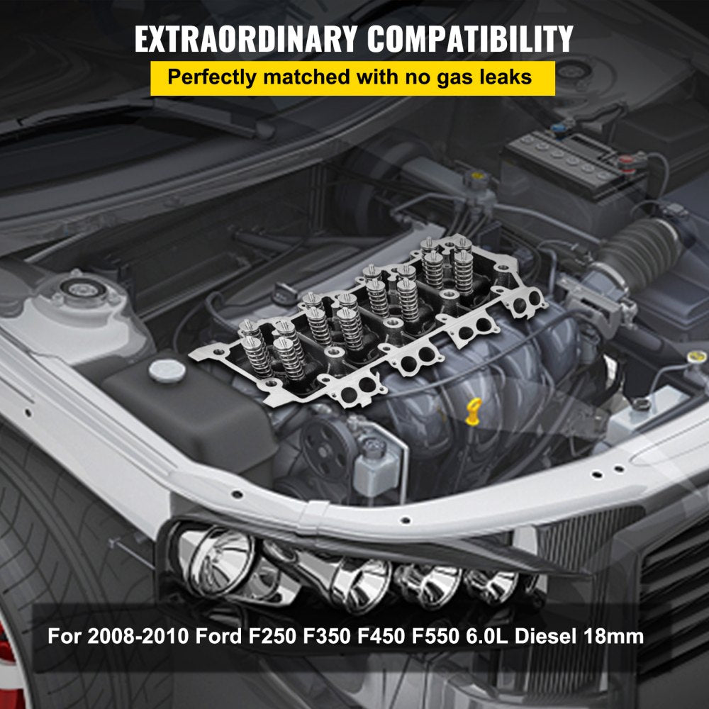 Cylinder Head Assembled, Engine Cylinder Head Assembly Replacement 6.4L, Cast Iron Cylinder Head Fit for 08-10 Ford F250 F350 F450 F550