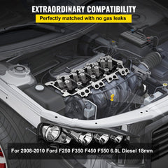 Cylinder Head Assembled, Engine Cylinder Head Assembly Replacement 6.4L, Cast Iron Cylinder Head Fit for 08-10 Ford F250 F350 F450 F550