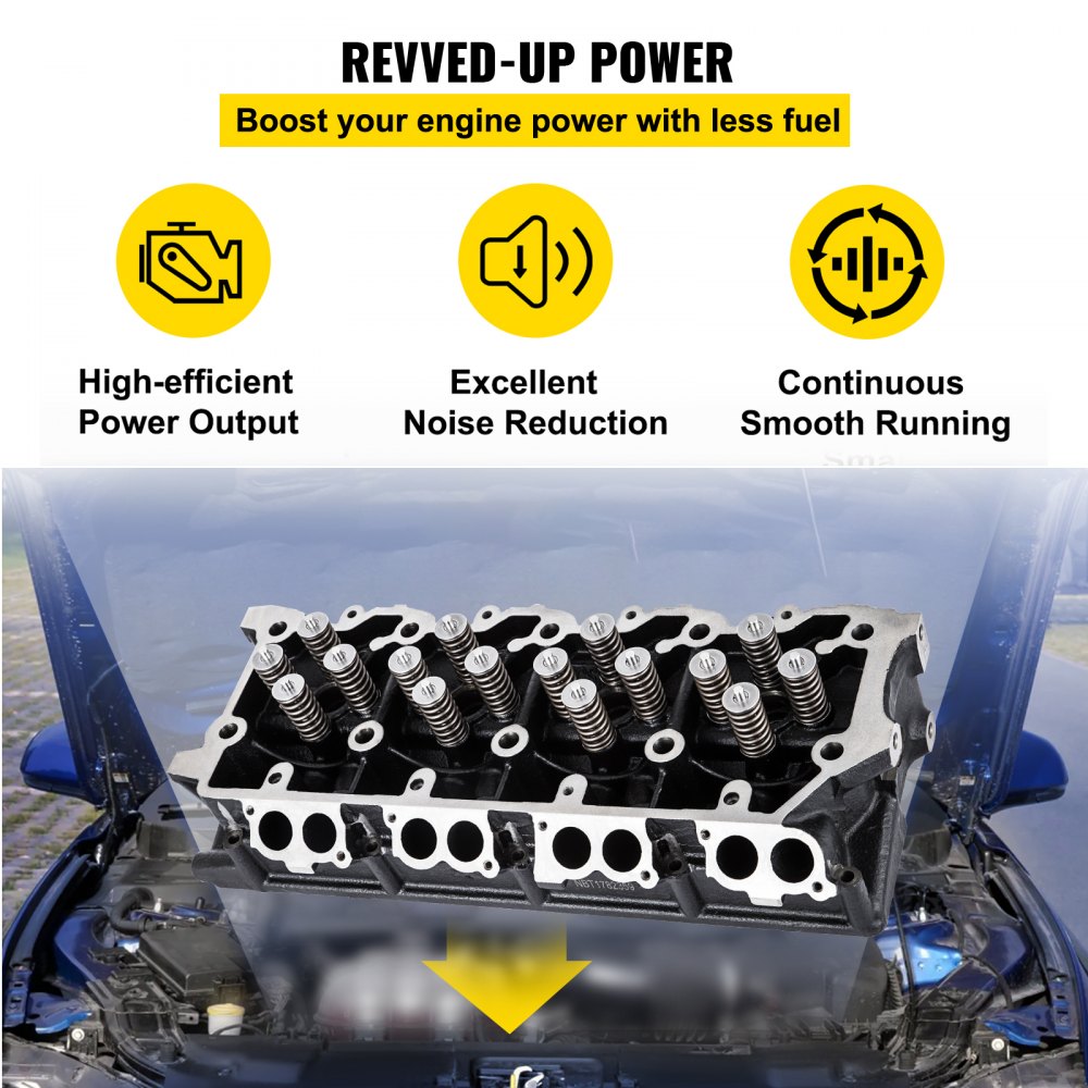 Cylinder Head Assembled, Engine Cylinder Head Assembly Replacement 6.4L, Cast Iron Cylinder Head Fit for 08-10 Ford F250 F350 F450 F550