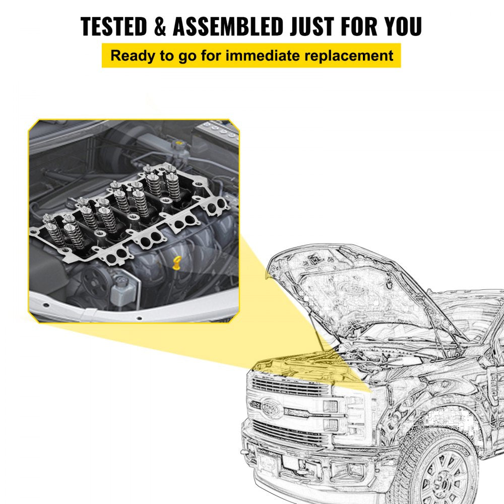 Cylinder Head Assembled, Engine Cylinder Head Assembly Replacement 6.4L, Cast Iron Cylinder Head Fit for 08-10 Ford F250 F350 F450 F550