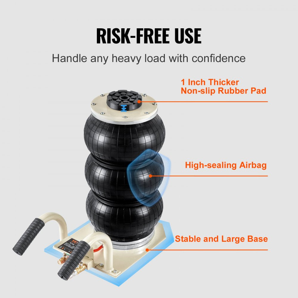 Triple Bag Air Jack 3 Ton/6600 lbs Pneumatic Jack for Car SUV Lifting