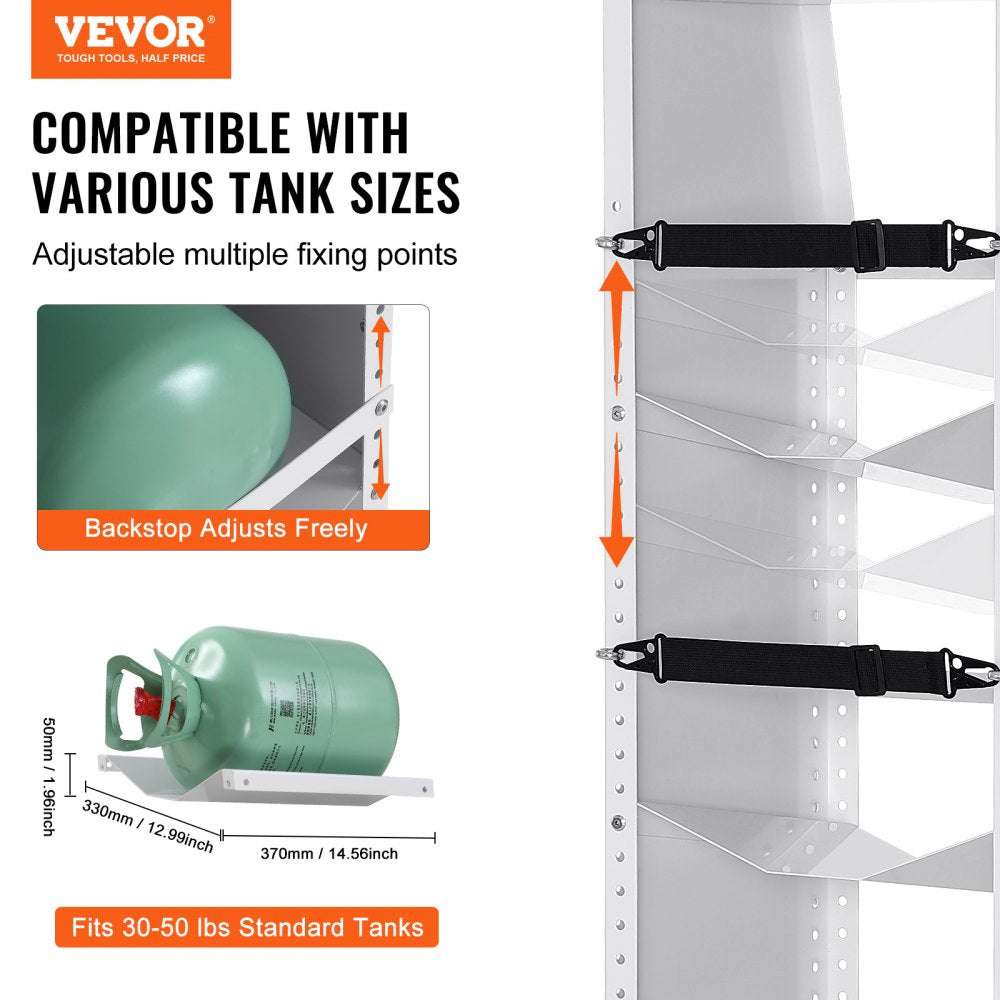 Refrigerant Tank Rack, with 3 x 30-50lb Bottle Tanks, Cylinder Tank Rack 14.56x12.99x1.96 in, Refrigerant Cylinder Rack Gas Cylinder Racks and Holders for Freon, Gases, Oxygen, Nitrogen