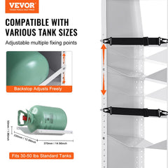 Refrigerant Tank Rack, with 3 x 30-50lb Bottle Tanks, Cylinder Tank Rack 14.56x12.99x1.96 in, Refrigerant Cylinder Rack Gas Cylinder Racks and Holders for Freon, Gases, Oxygen, Nitrogen