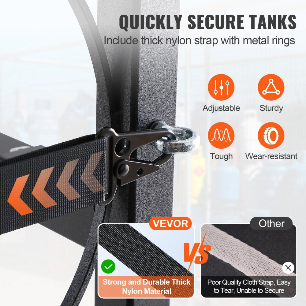 Refrigerant Tank Rack, with 3 x 30lbs Bottle Tanks, Cylinder Tank Rack 12.79x12.99x33.07 in, Refrigerant Cylinder Rack Gas Cylinder Racks and Holders for Freon, Gases, Oxygen, Nitrogen