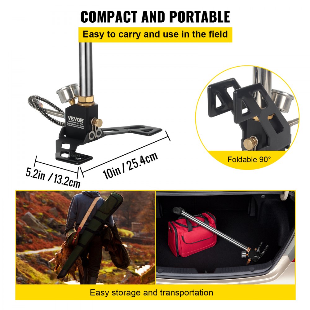 Bostome 4500PSI hand pump with stainless steel construction and dual-unit pressure gauge.