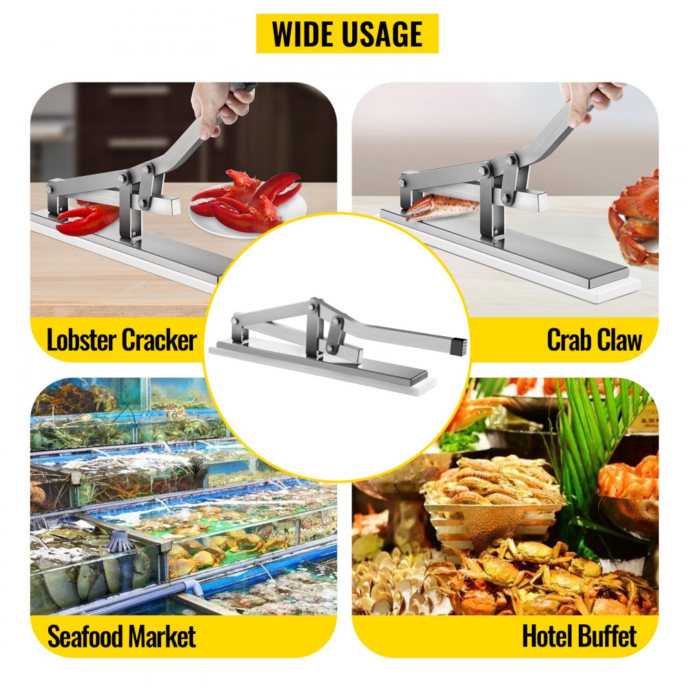 Stone Crab Cracker with 2 Seafood Picks, Aluminum & Stainless Steel Construction Shellfish Shucker, Seafood Tools Set for Lobster and Crab Legs