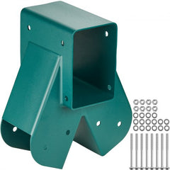 A-Frame Middle Swing Set Brackets, Heavy Duty Carbon Steel Swing Set Hardware with Mounting Hardware, DIY Swing Set Bracket Swing Set Kit for 4x4 Legs & 4x6 Beam, Green