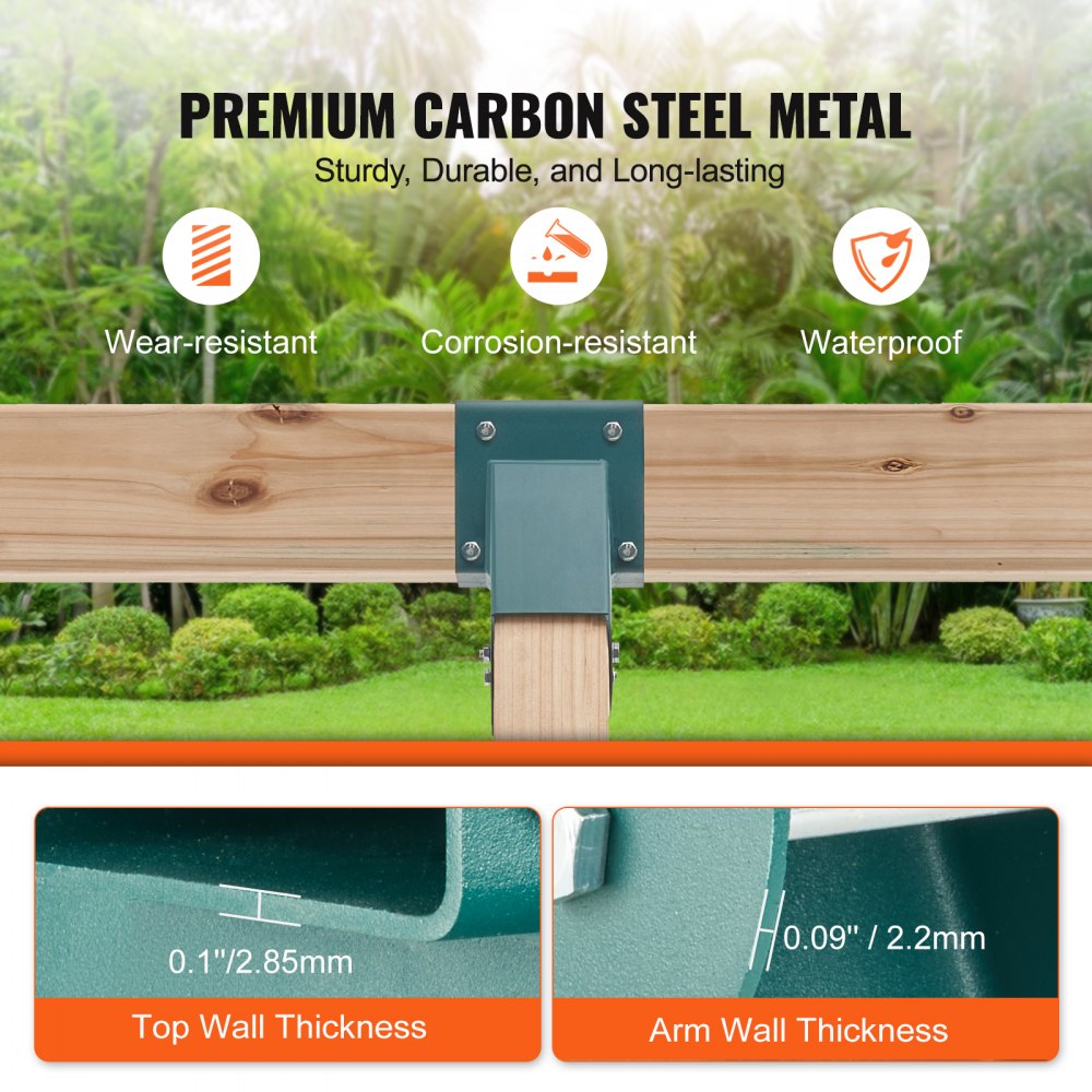 A-Frame Middle Swing Set Brackets, Heavy Duty Carbon Steel Swing Set Hardware with Mounting Hardware, DIY Swing Set Bracket Swing Set Kit for 4x4 Legs & 4x6 Beam, Green