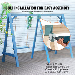 A-Frame Middle Swing Set Brackets, Heavy Duty Carbon Steel Swing Set Hardware with Mounting Hardware, DIY Swing Set Bracket Swing Set Kit for 4x4 Legs & 4x6 Beam, Green