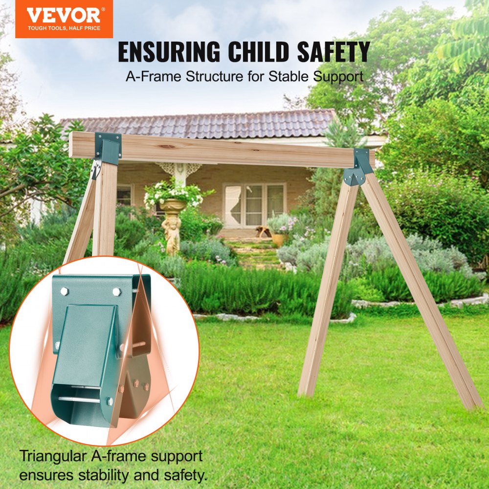 A-Frame Middle Swing Set Brackets, Heavy Duty Carbon Steel Swing Set Hardware with Mounting Hardware, DIY Swing Set Bracket Swing Set Kit for 4x4 Legs & 4x6 Beam, Green (2 Pcs)