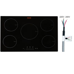 Electric Cooktop, 5 Burners, 30`` Induction Stove Top, Built-in Magnetic Cooktop 9200W, 9 Heating Level Multifunctional Burner, LED Touch Screen w/ Child Lock & Over-Temperature Protection