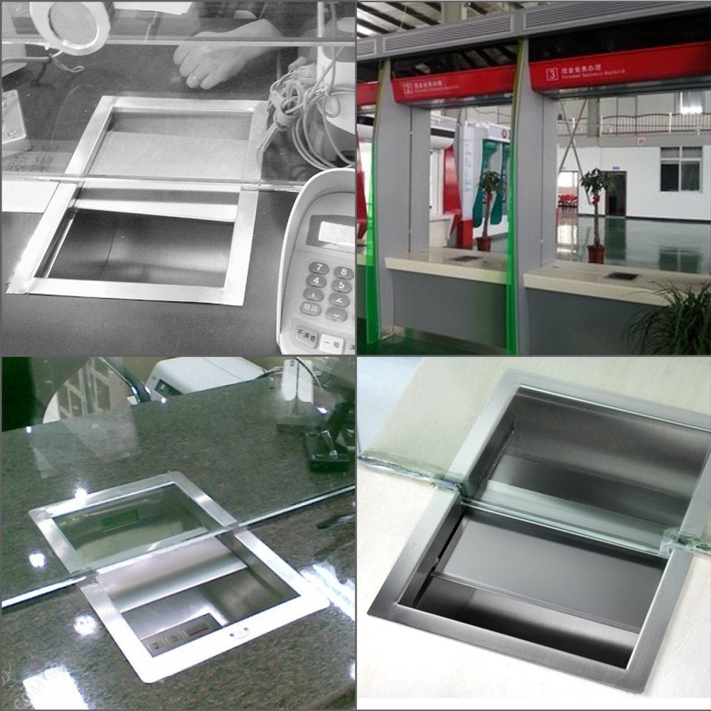 304 Stainless Steel Drop-in Deal Tray 12 " Deep x 10 " Wide x 1.6 " High Brushed Finish for Cash Register Window