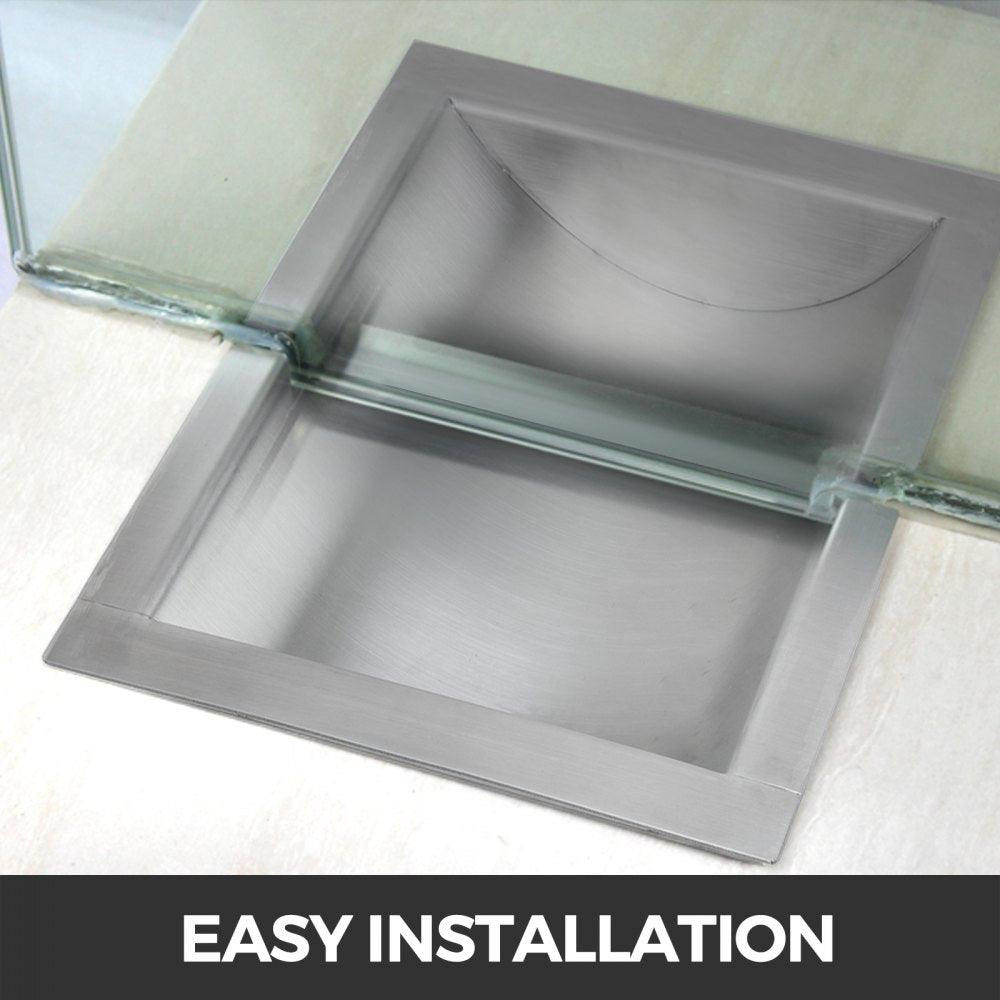 304 Stainless Steel Drop-In Deal Tray 14&quot; Deep x 10&quot; Wide x 2&quot; High Brushed Finish for Cash register window