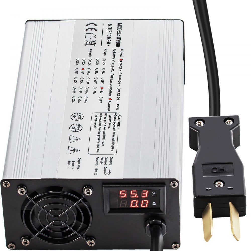 Golf Cart Battery Charger 36V Club Car Charger 18A Golf Cart Electric Charger Splayed Plug/LED Club Car Battery Charger Aluminum Shell Power Wise Golf Cart Battery Charger for Ez Go Yamaha