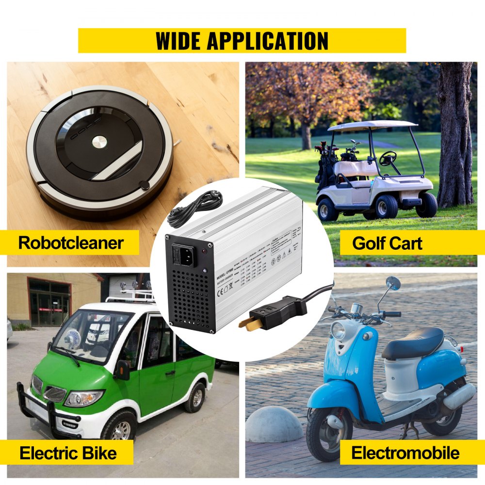 Golf Cart Battery Charger 36V Club Car Charger 18A Golf Cart Electric Charger Splayed Plug/LED Club Car Battery Charger Aluminum Shell Power Wise Golf Cart Battery Charger for Ez Go Yamaha