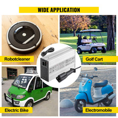 48 Volt 15 Amp Golf Cart Battery Charger with G29 Drive/LED Club Car Battery Charger Aluminum Shell Power Wise for Ez Go Yamaha