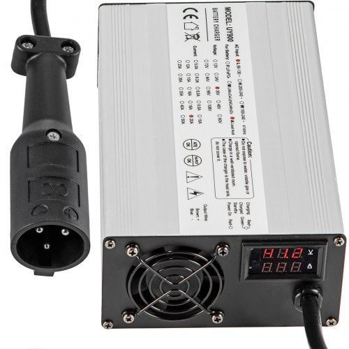 Golf Cart Battery Charger 48V Club Car Charger 15A Golf Cart Electric Charger 3 Pin Plug Round/LED Club Car Battery Charger Aluminum Shell Power Wise Golf Cart Battery Charger for Ez Go Yamaha