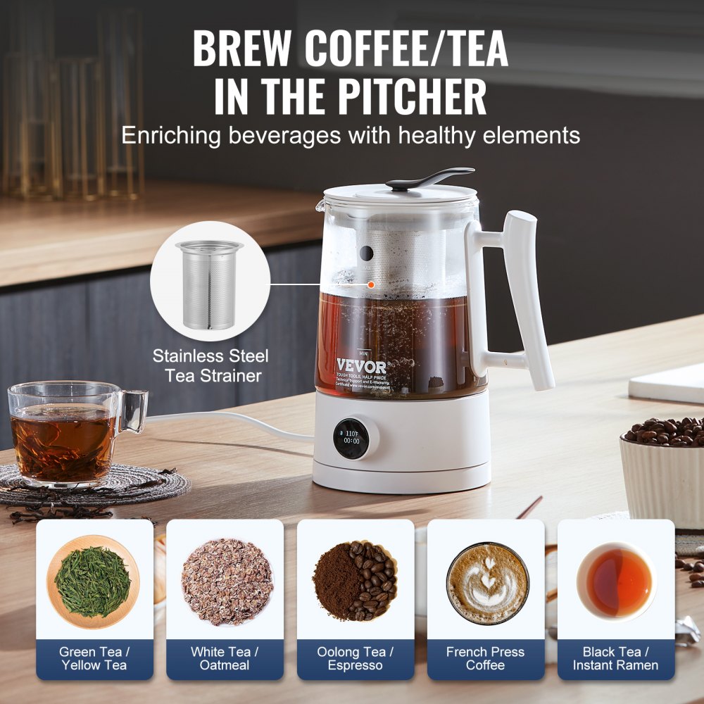 Hydrogen Water Pitcher Generator, 1.5 L / 52.8 oz Large Capacity Hydrogen Generator Water Kettle, SPE and PEM Technology, Hydrogen Rich Water Ionizer Machine for Brewing Coffee or Tea