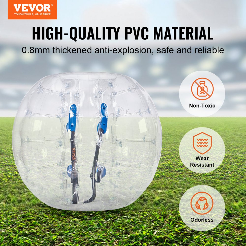Inflatable Bumper Ball 1-Pack, 4FT/1.2M Body Sumo Zorb Balls for Teen, 0.8mm Thick PVC Human Hamster Bubble Balls for Outdoor Team Gaming Play, Bumper Bopper Toys for Garden, Yard, Park