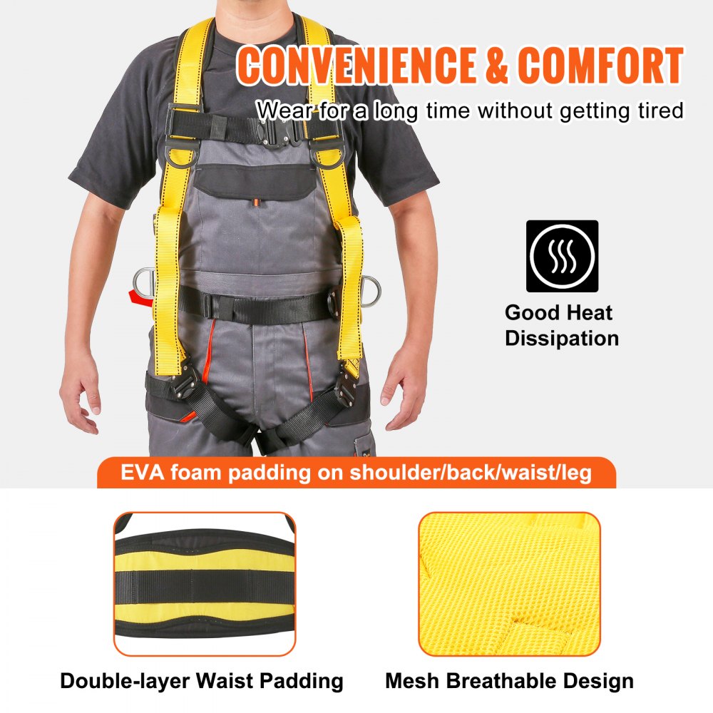 Bostome Full Body Safety Harness in size S with padded shoulders, waist, and legs for comfort.