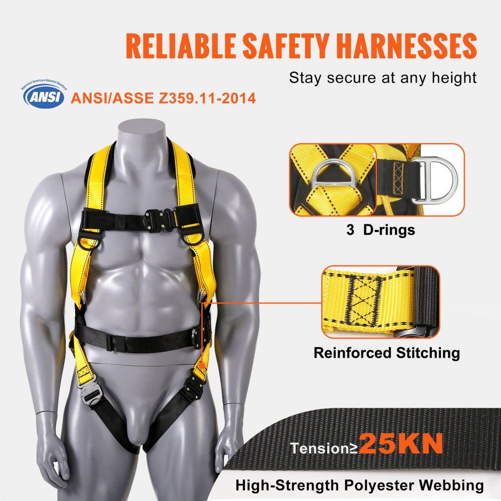 Bostome Full Body Safety Harness in size S with padded shoulders, back, waist, and legs.