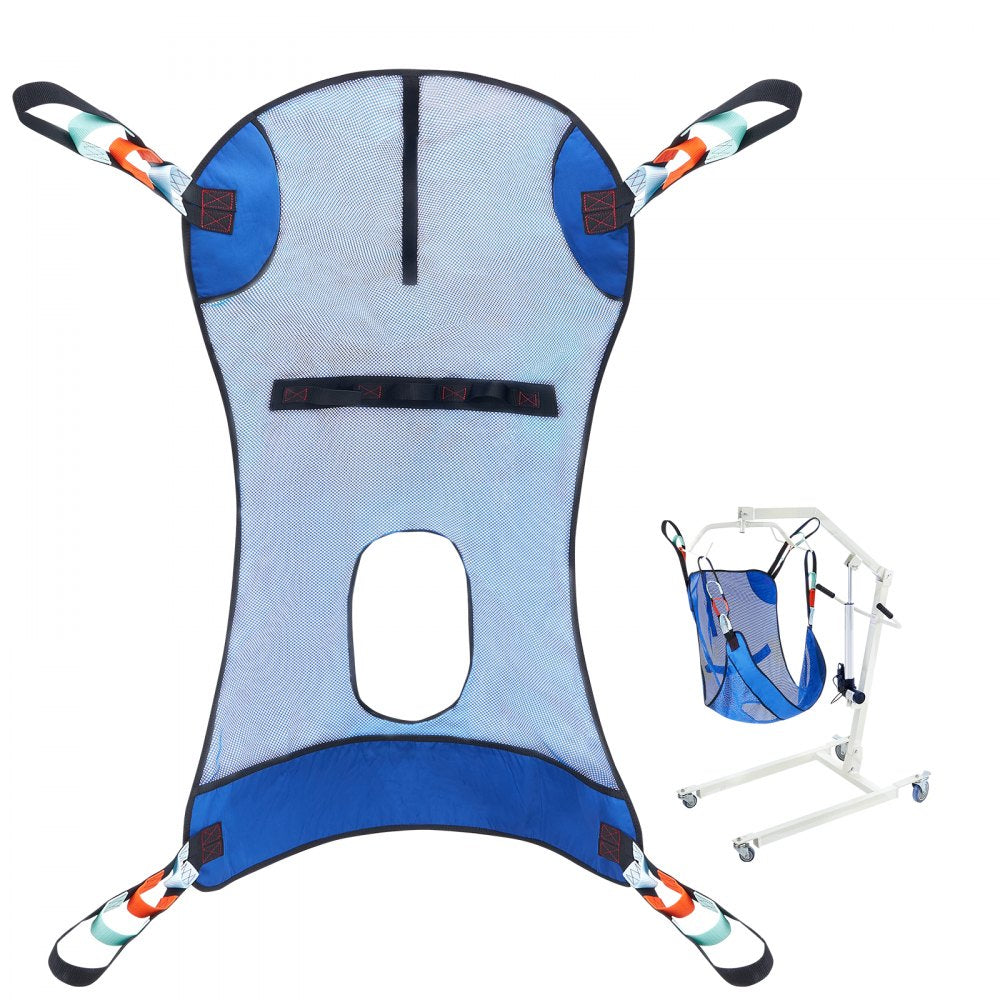 Full Body Patient Lift Sling & Commode Opening Patient Lift Medical Sling,121 x101cm, 400LBS