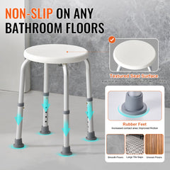 Shower Chair for Inside Shower, Adjustable Height Shower Stool, Non-Slip Bench Bathtub Seat Stool for Elderly Disabled Adults Handicap, 300 lbs Capacity