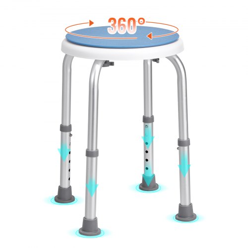 Shower Chair for Inside Shower, 360 Degree Swivel Shower Seat, Adjustable Height Shower Stool, Non-Slip Bench Bathtub Seat Stool for Elderly Disabled Adults Handicap, 300 lbs Capacity