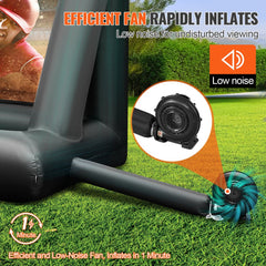 Inflatable Movie Screen 20FT （240inch）Inflatable Projector Screen for outside with 350W Air Blower Inflatable Screen Oxford Fabric Material Blow Up Screen for Outdoor Movie Supports Front/Rear Projection